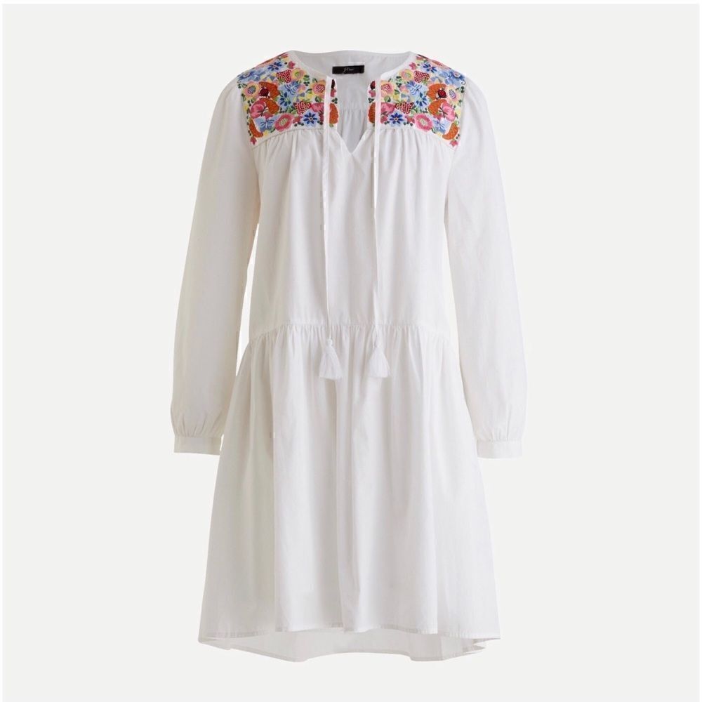 NWT J. Crew white Cotton poplin tunic dress
